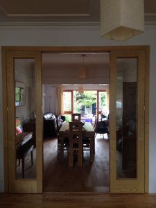 Oak Room Divider with 4 doors